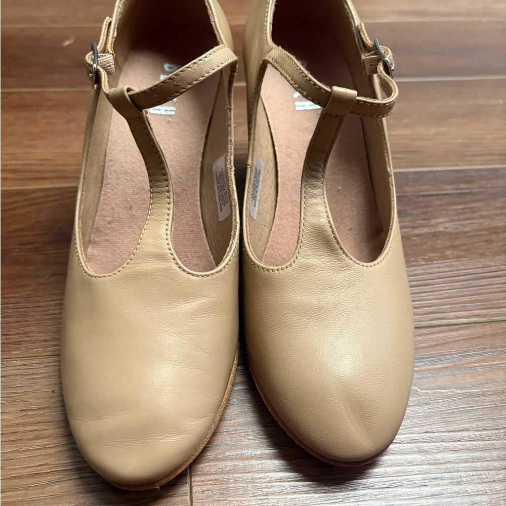 Leather Bloch T-strap Character Shoes - Picture 3 of 5